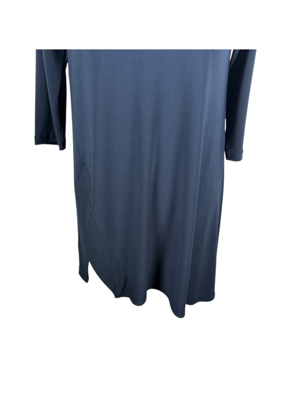 Sympli Trapeze Tunic Top Navy 3/4 Sleeve Jersey Knit Asymmetrical Hem Size 6 - Picture 8 of 13